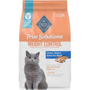 Blue Buffalo True Solutions Weight Control Natural Dry Cat Food for Adult Cats, Chicken, 3.5-lb. Bag(Chicken)