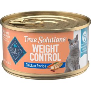 Blue Buffalo True Solutions Weight Control Wet Cat Food for Adult Cats, Made with Natural Ingredients, Chicken, 3-oz. Cans (24 Count)(1 Count (Pack of 24))