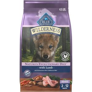 Blue Buffalo Wilderness 37 g Protein, Meat Rich Natural Puppy Dry Dog Food, Lamb, Chicken-Free Formula, 13lb Bag(Lamb  Chicken-Free)