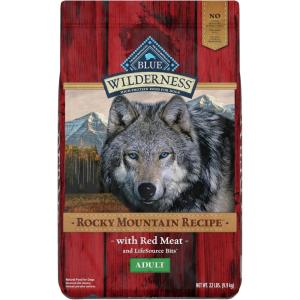 Blue Buffalo Wilderness Adult High-Protein Dry Dog Food with Real Salmon, Grain-Free, Made in the USA with Natural Ingredients, Salmon, 24-lb Bag(Red Meat)