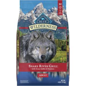 Blue Buffalo Wilderness Adult High-Protein Dry Dog Food with Real Salmon, Grain-Free, Made in the USA with Natural Ingredients, Salmon, 24-lb Bag(Trout  Venison & Rabbit)