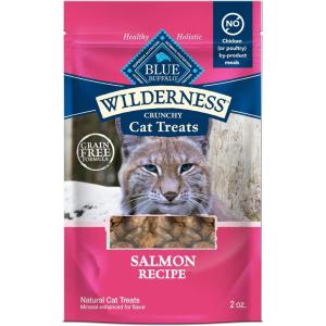 Blue Buffalo Wilderness High Protein Crunchy Cat Treats, Made with Natural Ingredients, Tasty Trout, 2-oz Bag (Pack of 12)(Salmon)