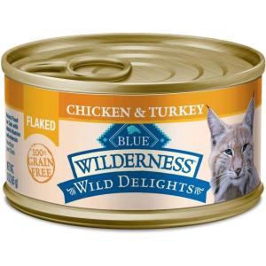 Blue Buffalo Wilderness High Protein Grain Free, Natural Kitten Pate Wet Cat Food, Chicken & Salmon 3-oz cans (48 Count – 24 of Each Flavor)(Chicken & Turkey)