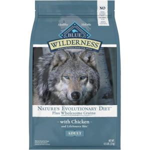Blue Buffalo Wilderness High Protein, Natural Adult Small-Bite Dry Dog Food, Chicken 24-lb(Chicken plus Wholesome Grains)