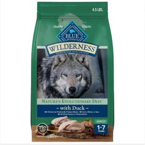 Blue Buffalo Wilderness High Protein, Natural Adult Small-Bite Dry Dog Food, Chicken 24-lb(Duck plus Wholesome Grains)