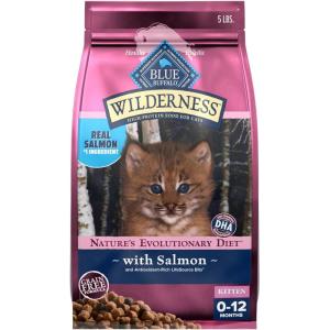 Blue Buffalo Wilderness High Protein, Natural Grain Free Kitten Food Bundle – Chicken (5-lb Dry Food + 3oz cans 24ct)(Salmon)