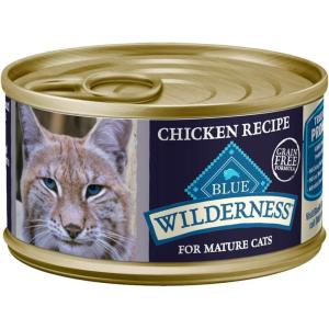 Blue Buffalo Wilderness High-Protein Grain-Free Wet Food for Adult Cats 7+, Chicken Recipe, 5.5-oz., 24-Count(Trout)