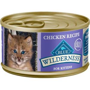 Blue Buffalo Wilderness Kitten Food, High-Protein & Grain-Free Wet Cat Food Paté Variety Pack, Chicken & Salmon Recipes, 3-oz Cans (6 Count, 3 of Each)(Chicken)