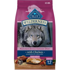 Blue Buffalo Wilderness Natural High-Protein Dry Food for Small Breed Adult Dogs, Chicken Recipe, 13-lb Bag(4.5 Pound (Pack of 1))