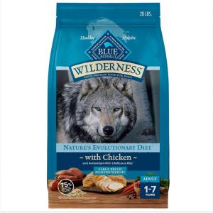 Blue Buffalo Wilderness Natural High-Protein Healthy Weight Dry Food for Large Breed Adult Dogs, Chicken Recipe, 28-lb Bag