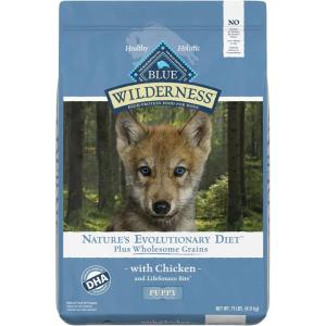 Blue Buffalo Wilderness Rocky Mountain Recipe High-Protein Dry Puppy Food with DHA, Made in the USA with Natural Ingredients Plus Wholesome Grains, Red Meat, 4.5-lb. Bag(Chicken  With Grain)