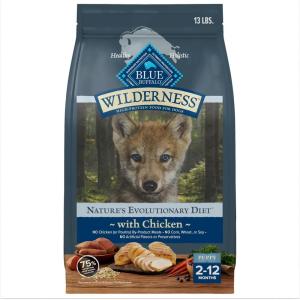 Blue Buffalo Wilderness Rocky Mountain Recipe High-Protein Dry Puppy Food with DHA, Made in the USA with Natural Ingredients Plus Wholesome Grains, Red Meat, 4.5-lb. Bag(Chicken plus Wholesome Grains)