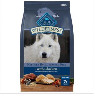 Blue Buffalo Wilderness Senior High Protein Dry Dog Food Wholesome Grains with Ingredients Chicken(Chicken plus Wholesome Grains)