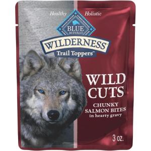 Blue Buffalo Wilderness Trail Toppers Wild Cuts Wet Dog Food Variety Pack, High-Protein & Grain-Free, Made with Natural Ingredients, Chicken and Beef Flavors, 3-oz Pouches, (12 Count, 6 of Each)(Salmon)