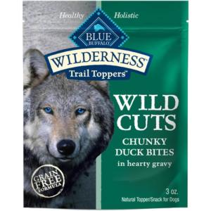 Blue Buffalo Wilderness Trail Toppers Wild Cuts Wet Dog Food Variety Pack, High-Protein & Grain-Free, Made with Natural Ingredients, Chicken and Beef Flavors, 3-oz Pouches, (12 Count, 6 of Each)(Duck)