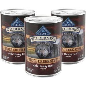 Blue Buffalo Wilderness Wolf Creek Stew Wet Dog Food, High-Protein & Grain-Free, Made with Natural Ingredients, Hearty Beef in Gravy, 12.5-oz. Cans (12 Count)(Beef Stew)