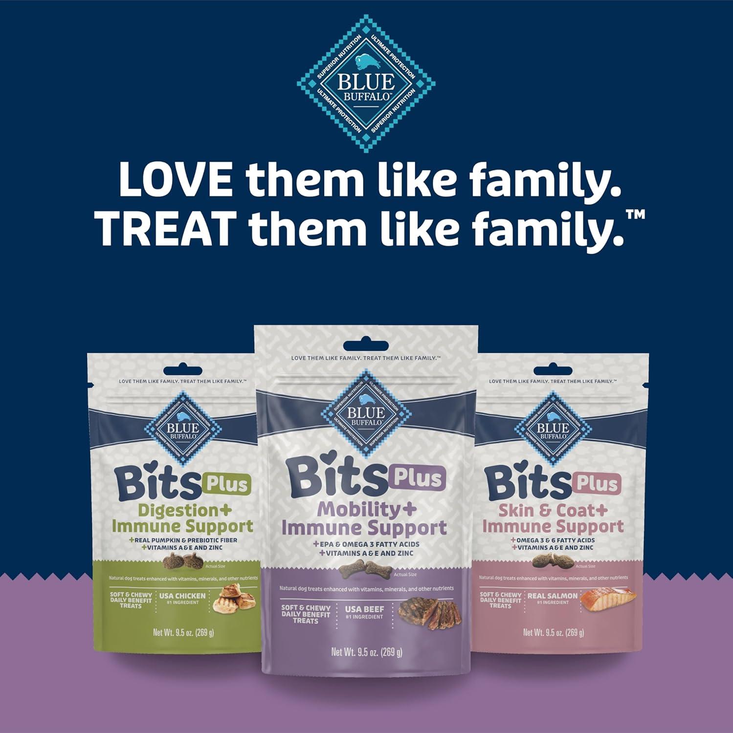 imageBlue Buffalo Blue Bits Plus Mobility and Immune Support Daily Benefit Dog Treats Soft amp Chewy Beef Morsels 35oz BagBeef