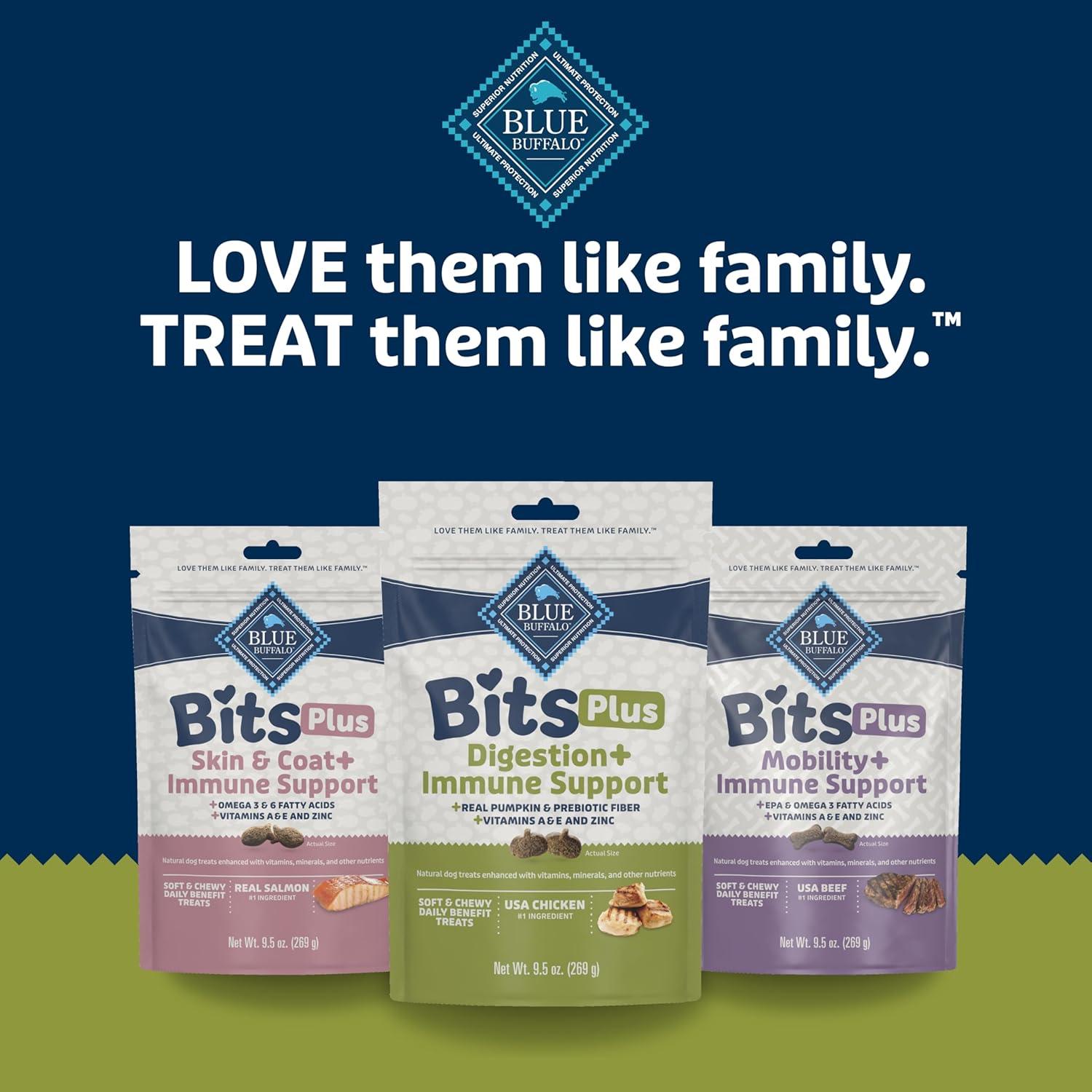 imageBlue Buffalo Blue Bits Plus Mobility and Immune Support Daily Benefit Dog Treats Soft amp Chewy Beef Morsels 35oz BagChicken and Pumpkin
