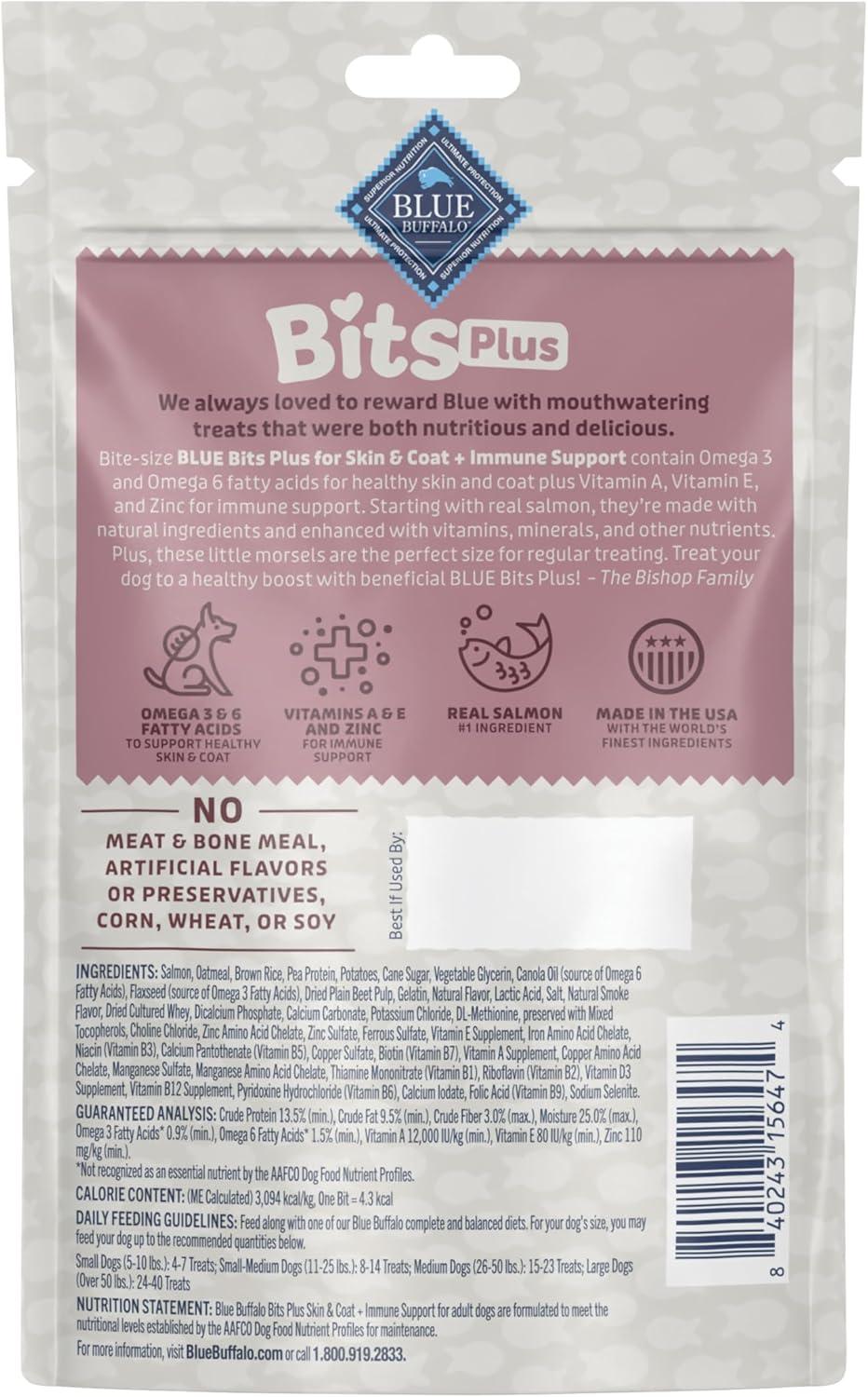 imageBlue Buffalo Blue Bits Plus Mobility and Immune Support Daily Benefit Dog Treats Soft amp Chewy Beef Morsels 35oz BagSalmon