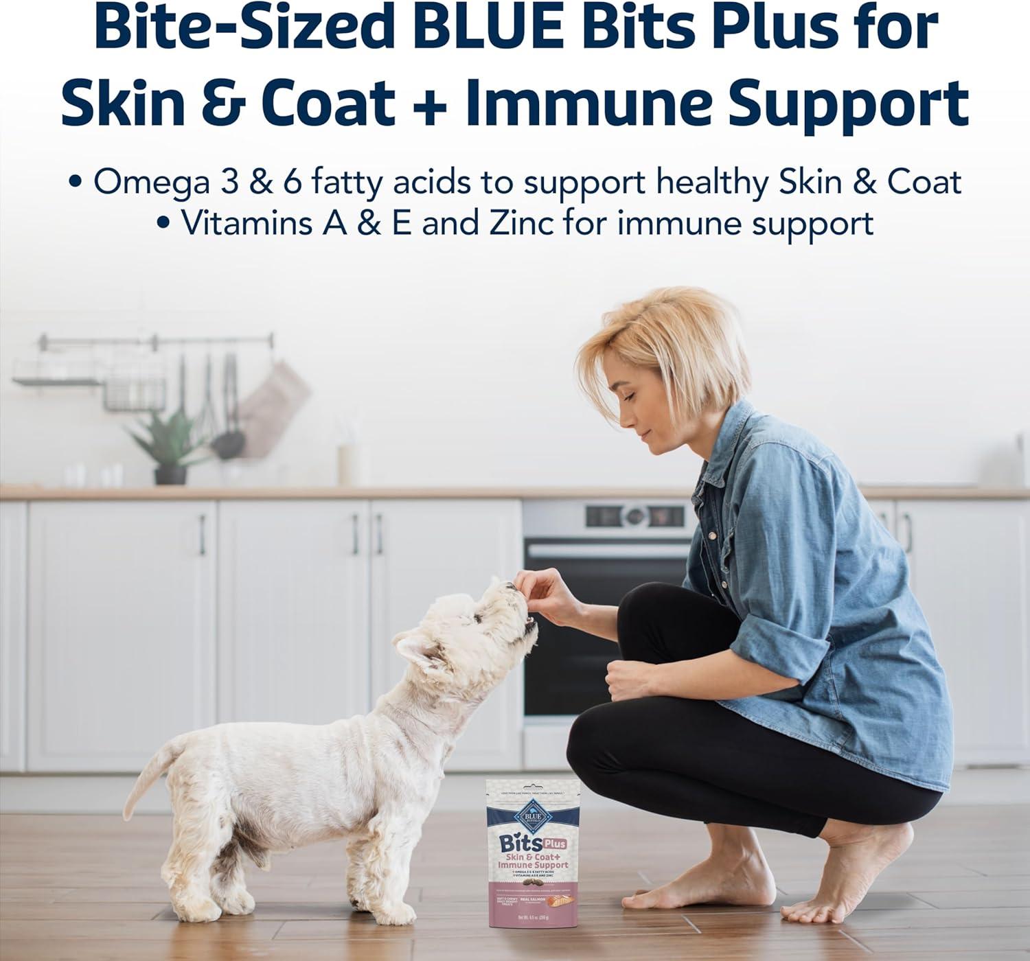 imageBlue Buffalo Blue Bits Plus Mobility and Immune Support Daily Benefit Dog Treats Soft amp Chewy Beef Morsels 35oz BagSalmon
