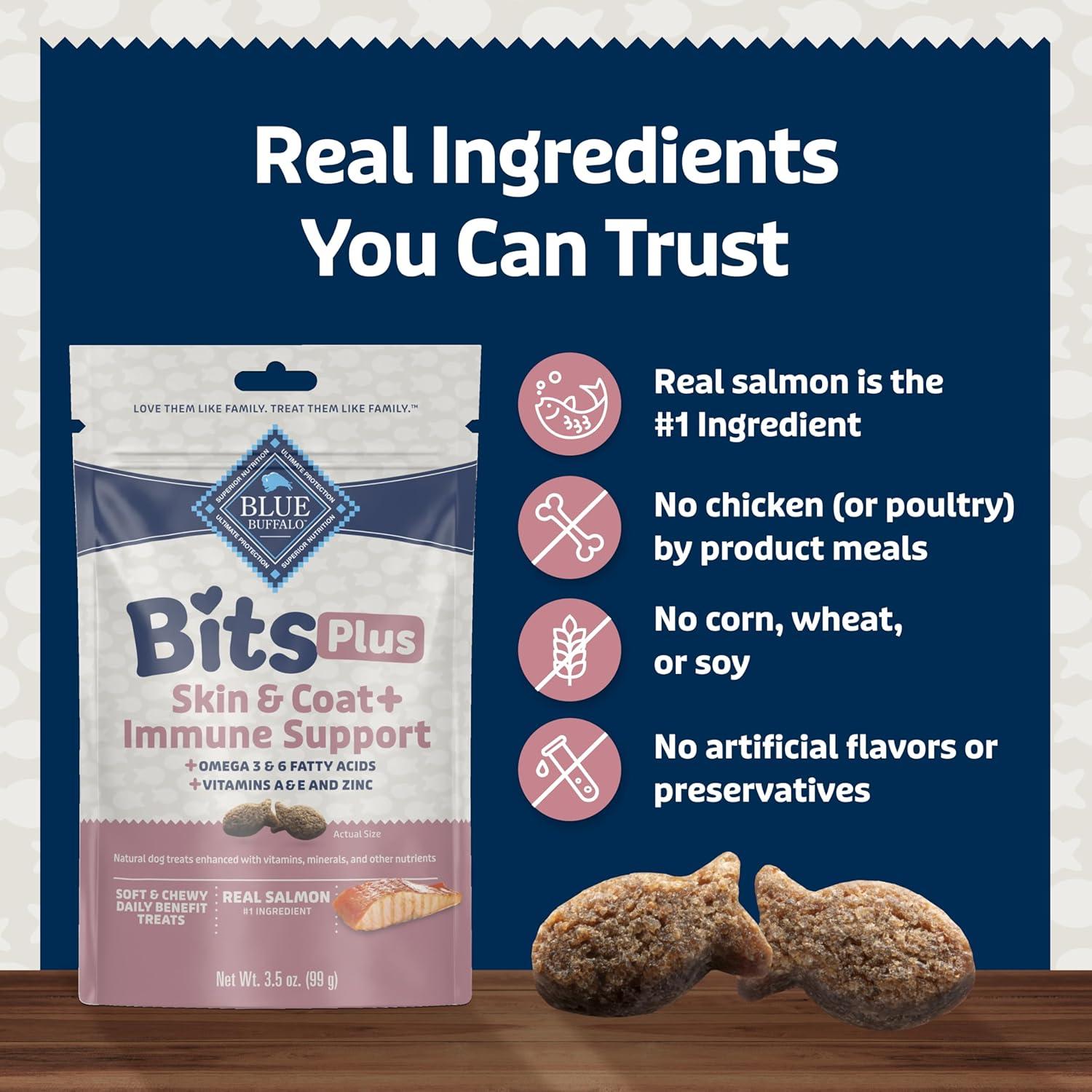 imageBlue Buffalo Blue Bits Plus Mobility and Immune Support Daily Benefit Dog Treats Soft amp Chewy Beef Morsels 35oz BagSalmon