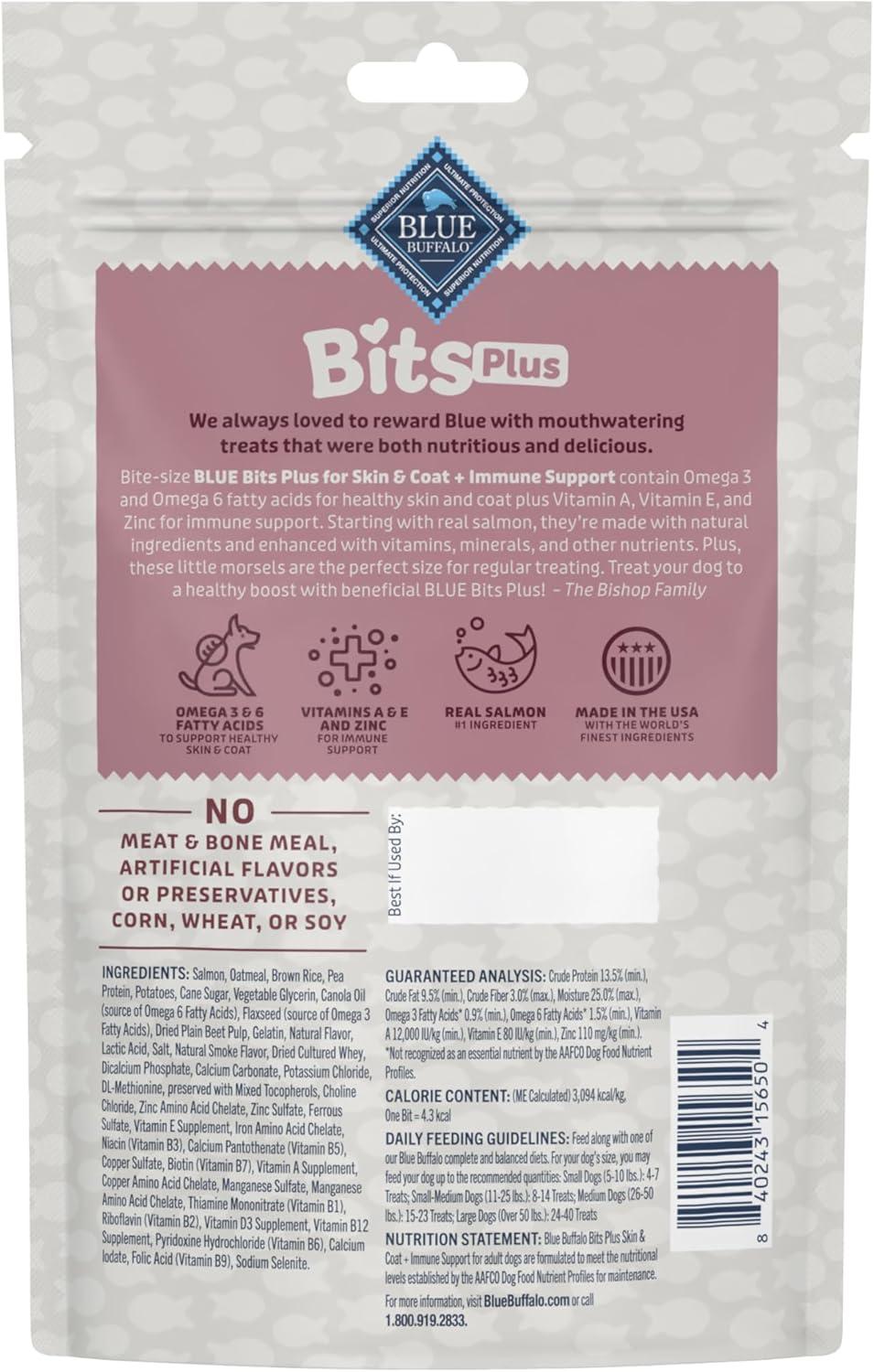 imageBlue Buffalo Blue Bits Plus Mobility and Immune Support Daily Benefit Dog Treats Soft amp Chewy Beef Morsels 35oz BagSalmon