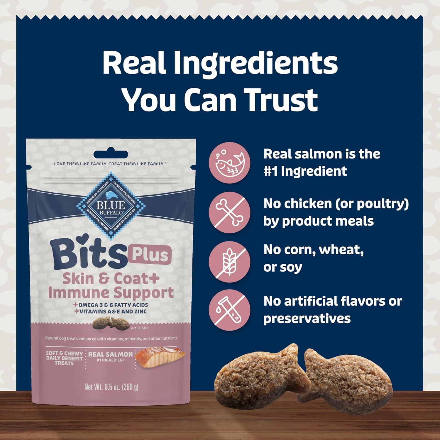 imageBlue Buffalo Blue Bits Plus Mobility and Immune Support Daily Benefit Dog Treats Soft amp Chewy Beef Morsels 35oz BagSalmon