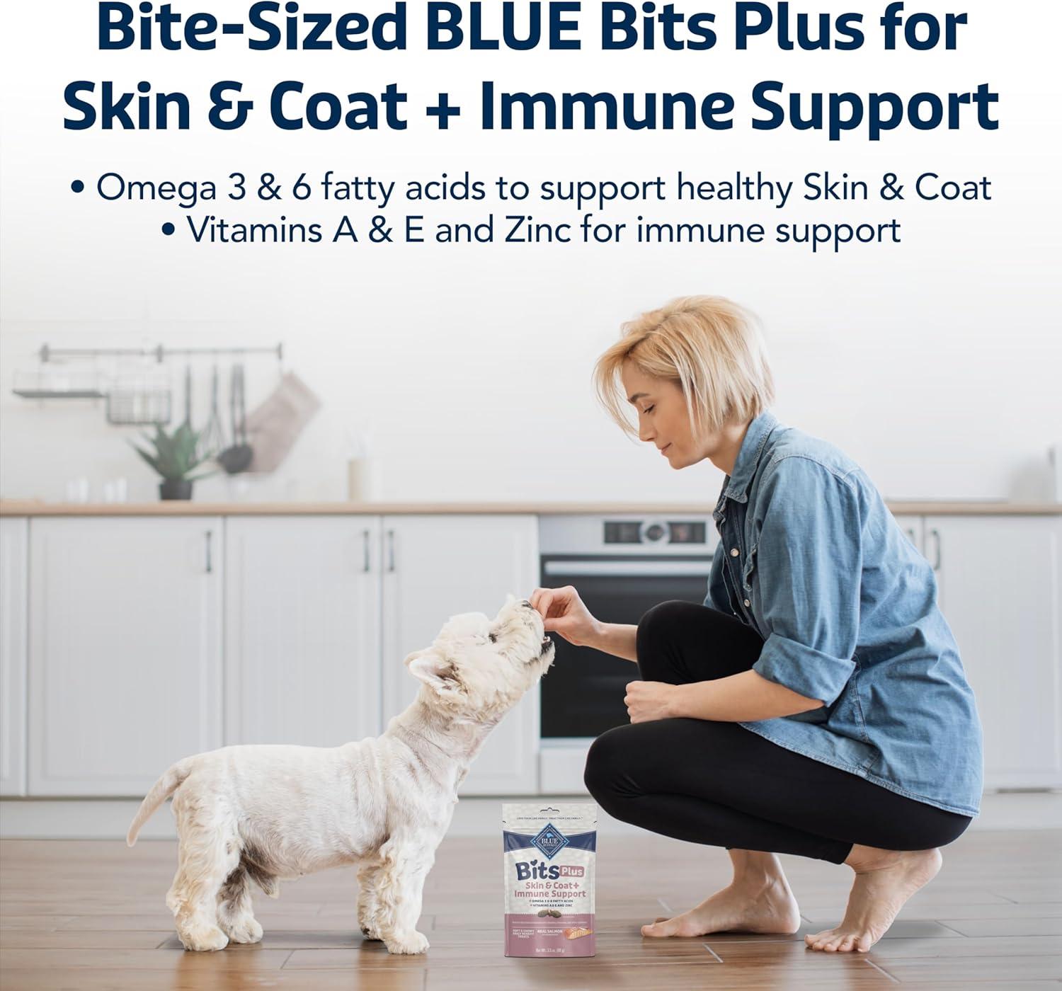 imageBlue Buffalo Blue Bits Plus Mobility and Immune Support Daily Benefit Dog Treats Soft amp Chewy Beef Morsels 35oz BagSalmon