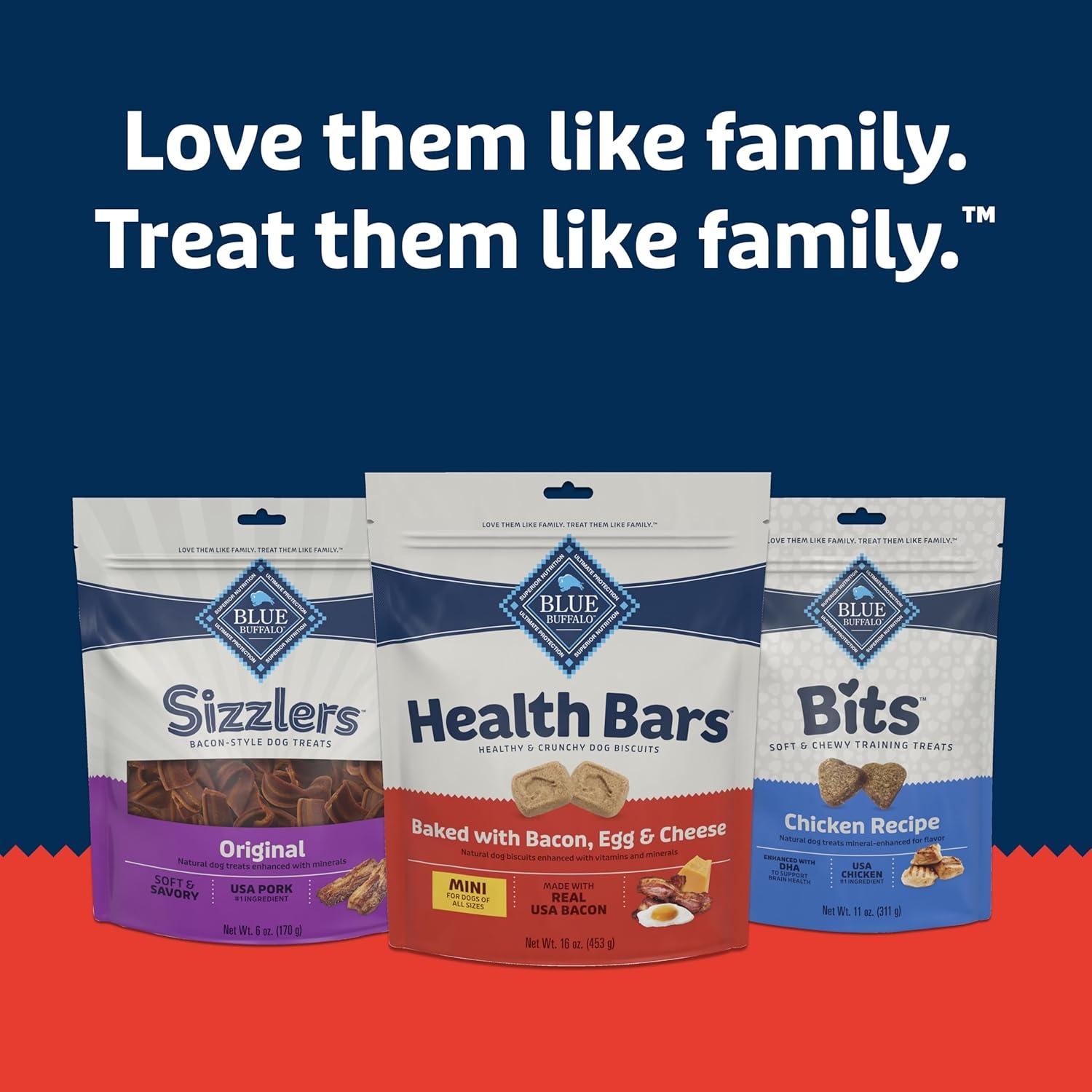imageBlue Buffalo Health Bars Mini Crunchy Dog Biscuits OvenBaked with Natural Ingredients Bacon Egg amp Cheese 16oz BagBacon Egg Cheese