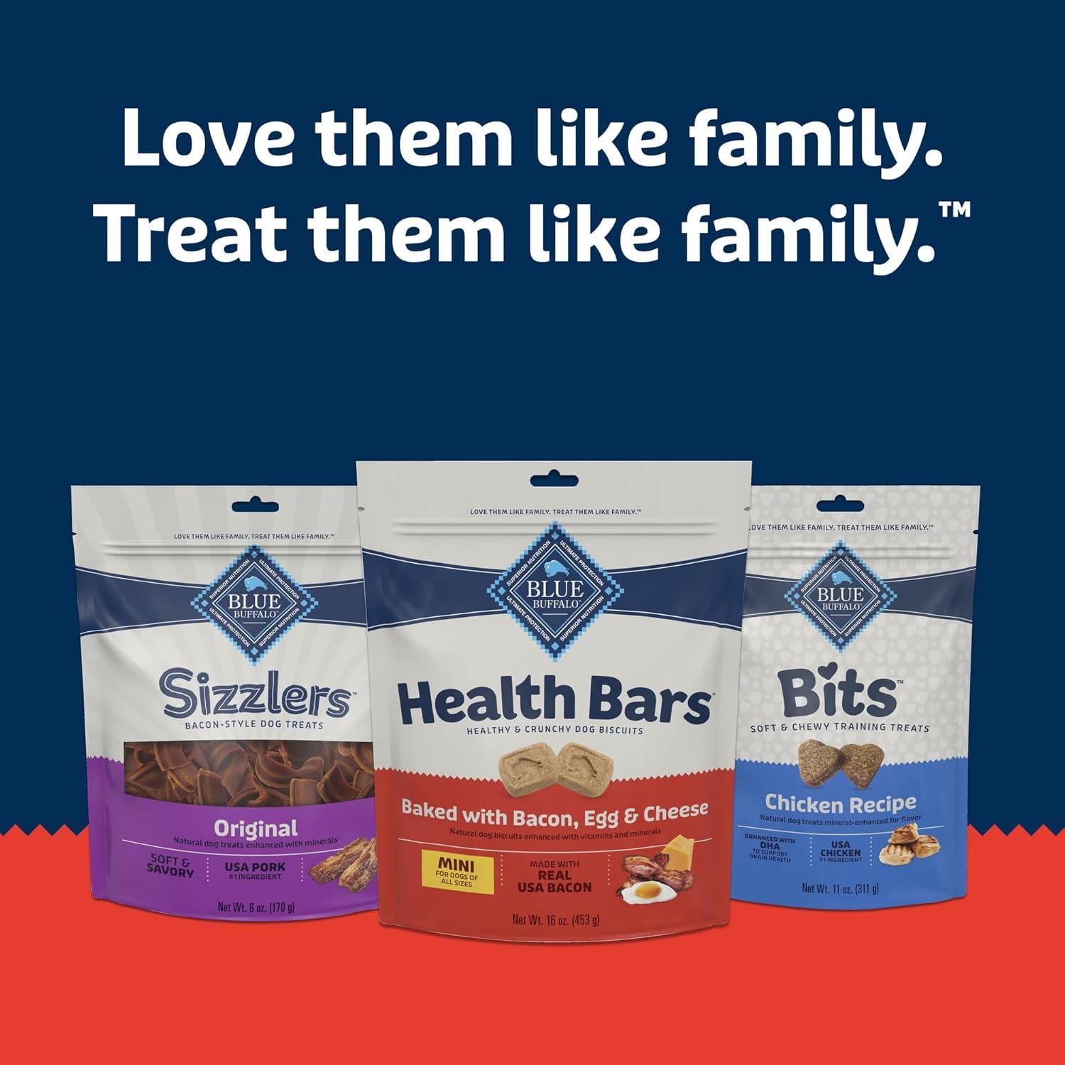 imageBlue Buffalo Health Bars Mini Crunchy Dog Biscuits OvenBaked with Natural Ingredients Bacon Egg amp Cheese 32oz BagMINI Bacon Egg Cheese