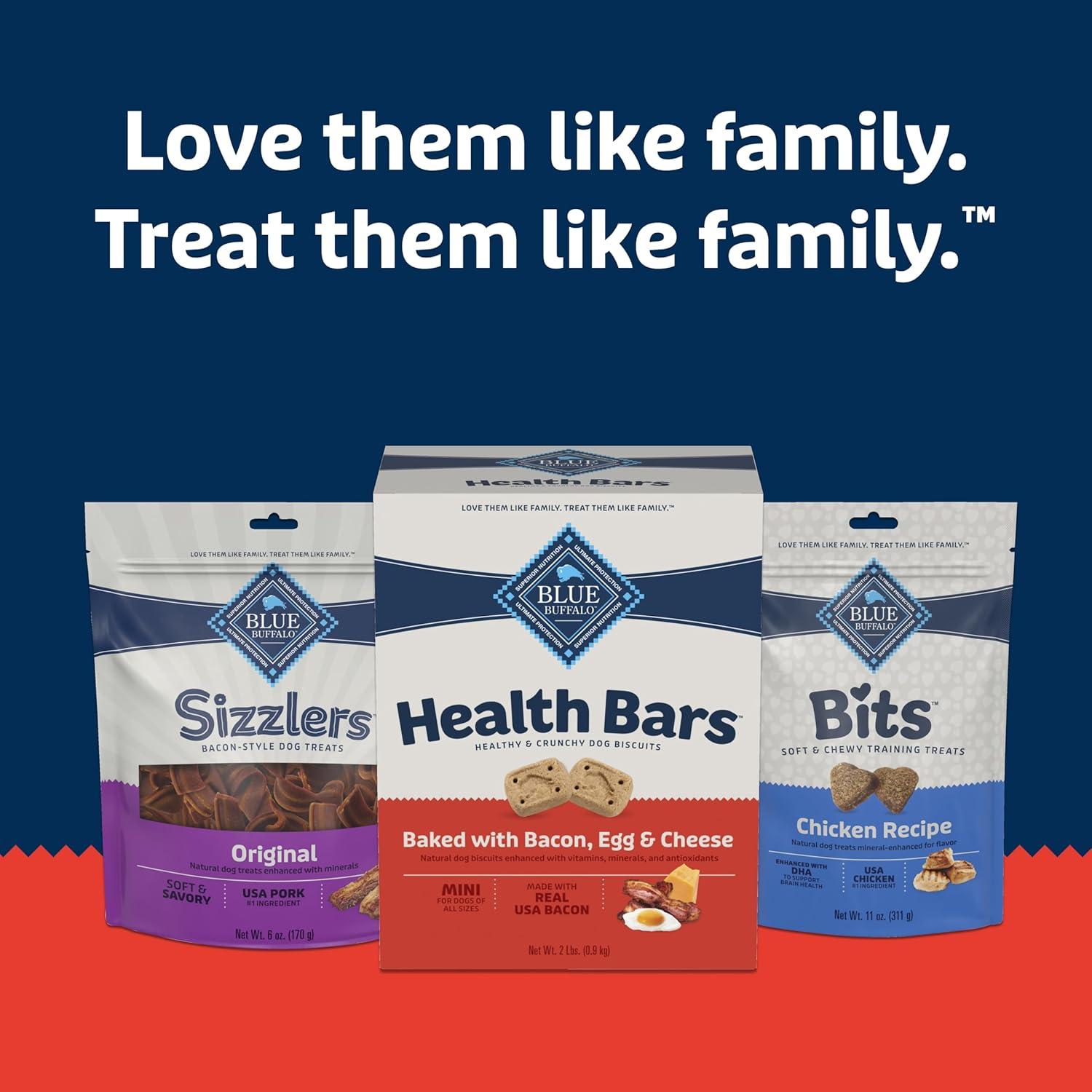 imageBlue Buffalo Health Bars Mini Crunchy Dog Biscuits OvenBaked with Natural Ingredients Bacon Egg amp Cheese 32oz BagMINI Bacon Egg Cheese