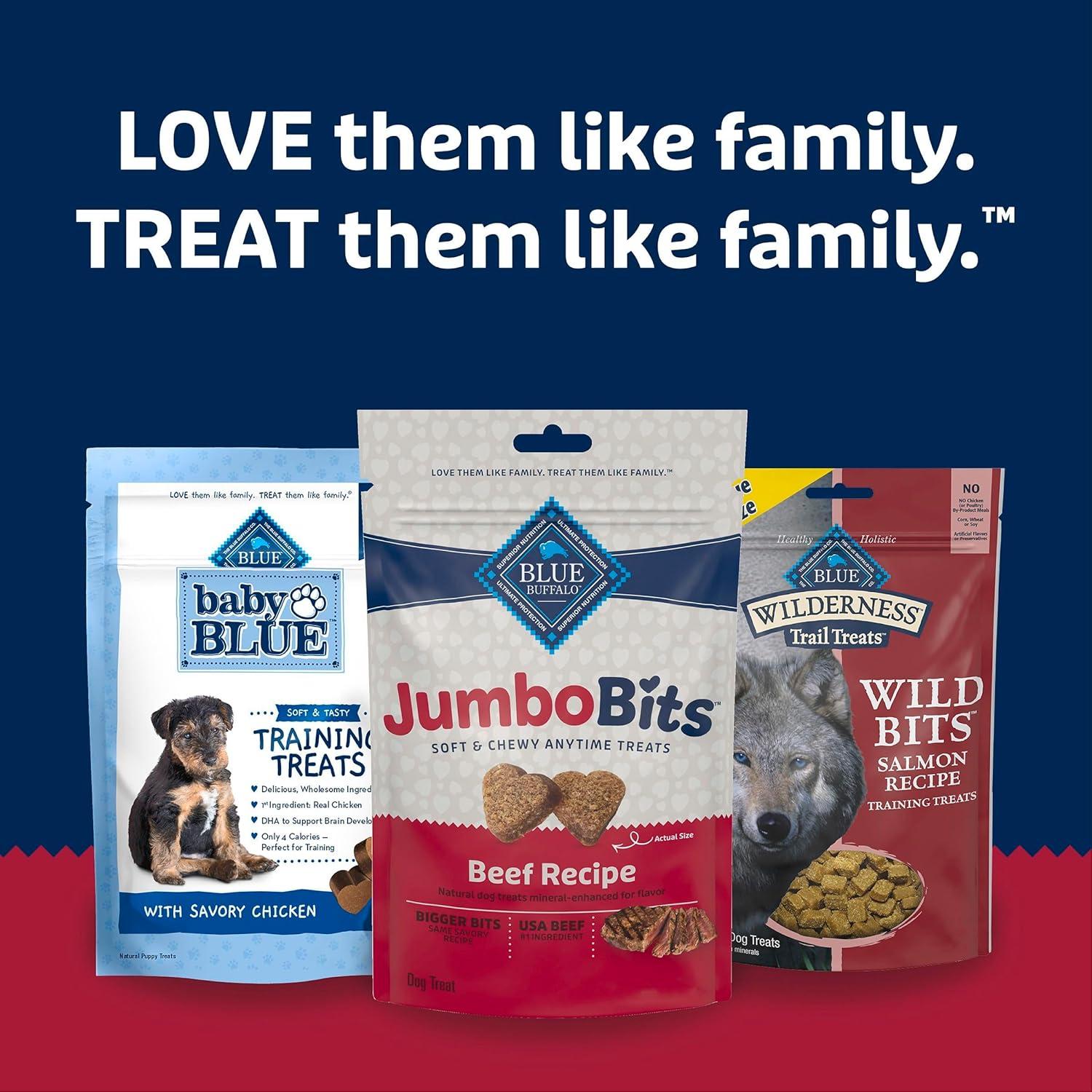 imageBlue Buffalo Jumbo Bits Soft amp Chewy Anytime Treats Chicken Recipe Natural Dog Treats Mineral Enhanced for Flavor 4 oz BagBeef
