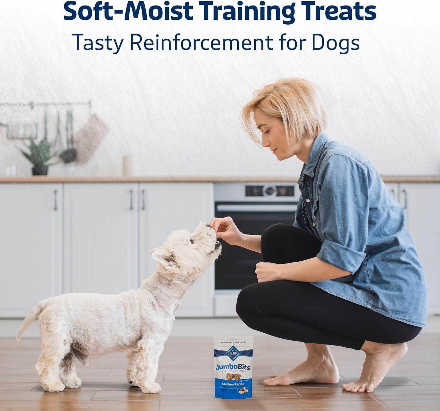 imageBlue Buffalo Jumbo Bits Soft amp Chewy Anytime Treats Chicken Recipe Natural Dog Treats Mineral Enhanced for Flavor 4 oz BagChicken
