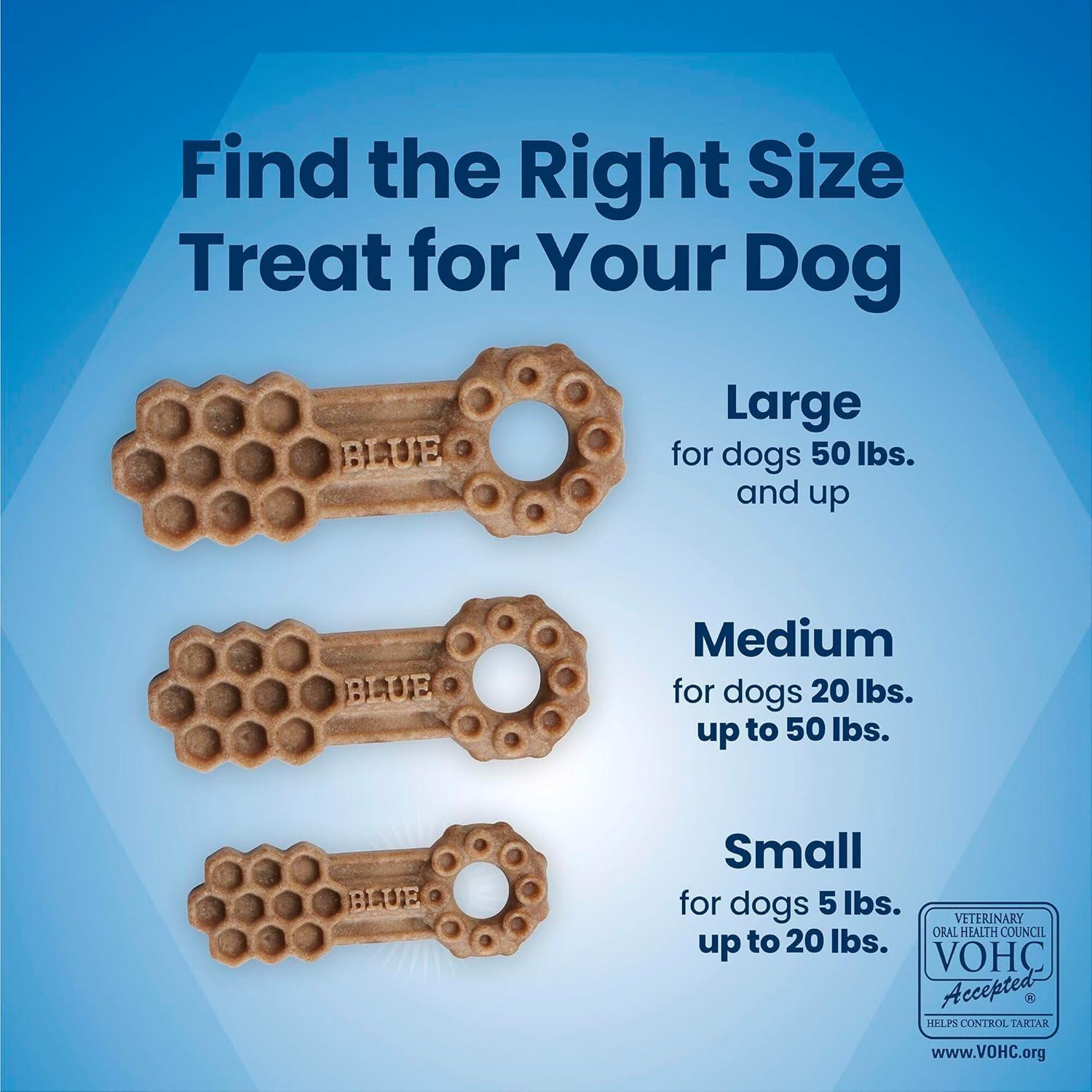 imageBlue Buffalo Medium Dental Chews Bundle Natural Dog Treats Enhanced with Vitamins Minerals and Other Nutrients Two 23 oz BagsMedium Bones For Dogs 2050 lbs