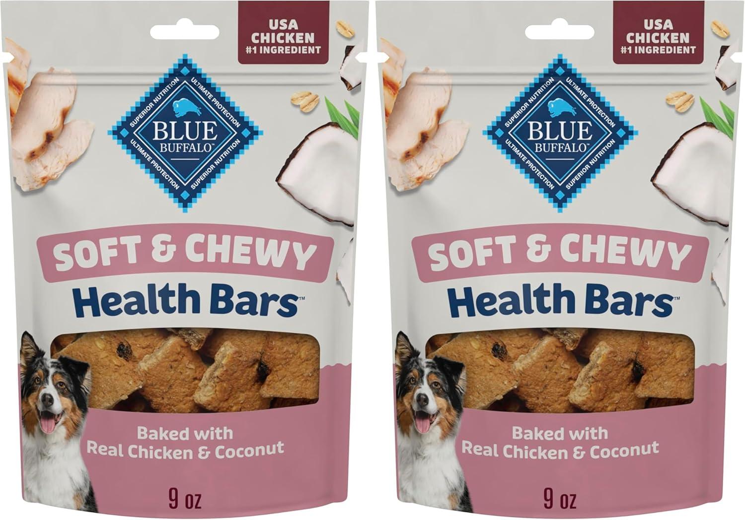 imageBlue Buffalo Soft amp Chewy Health Bars Baked with Real Chicken amp Coconut Natural Dog Treats MineralEnhanced for Flavor 9 oz BagChicken Coconut