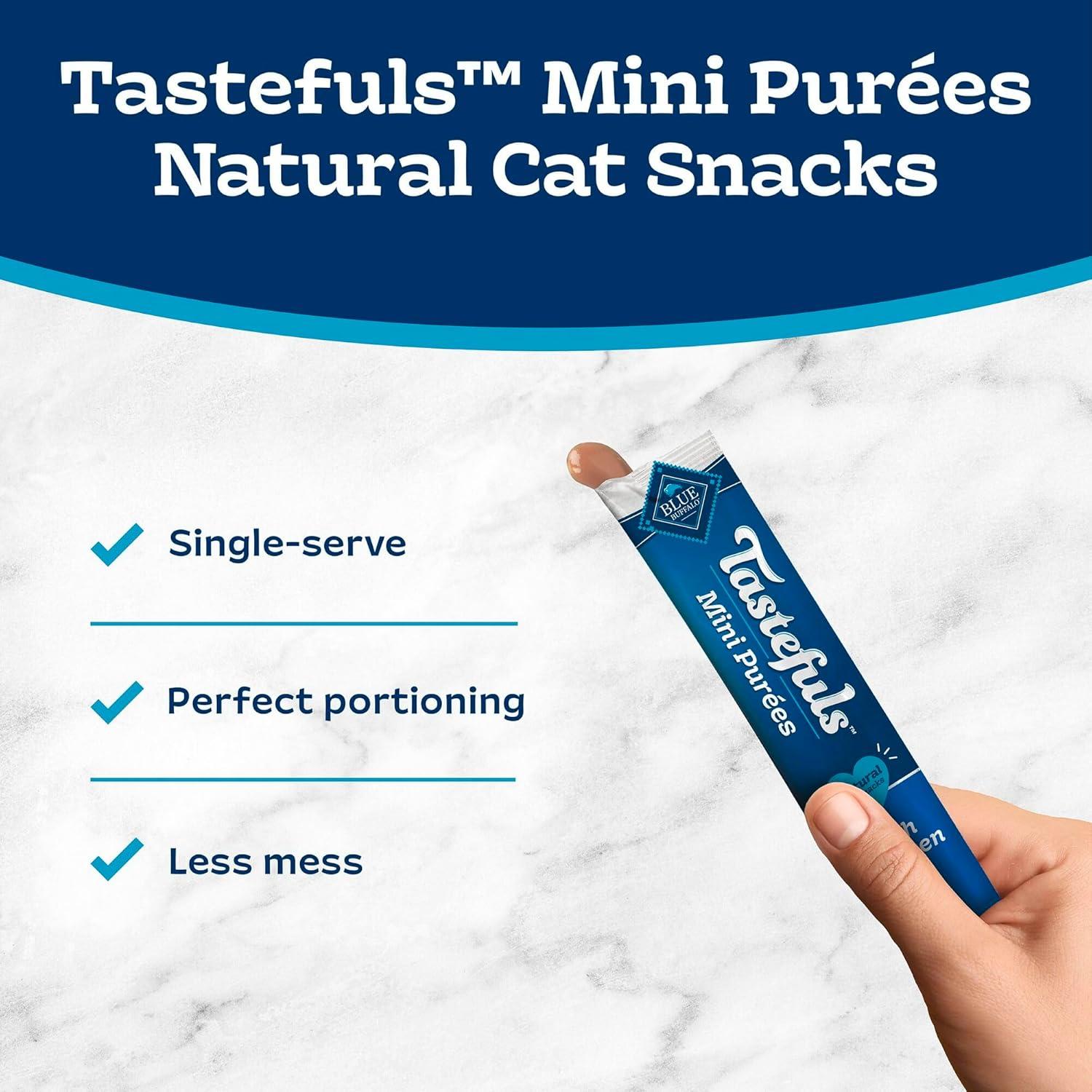 imageBlue Buffalo Tastefuls Mini Pures Natural Cat Treats Chicken and Tuna Variety Pack 05 oz Single Servings 4CountVariety Pack Chicken Tuna
