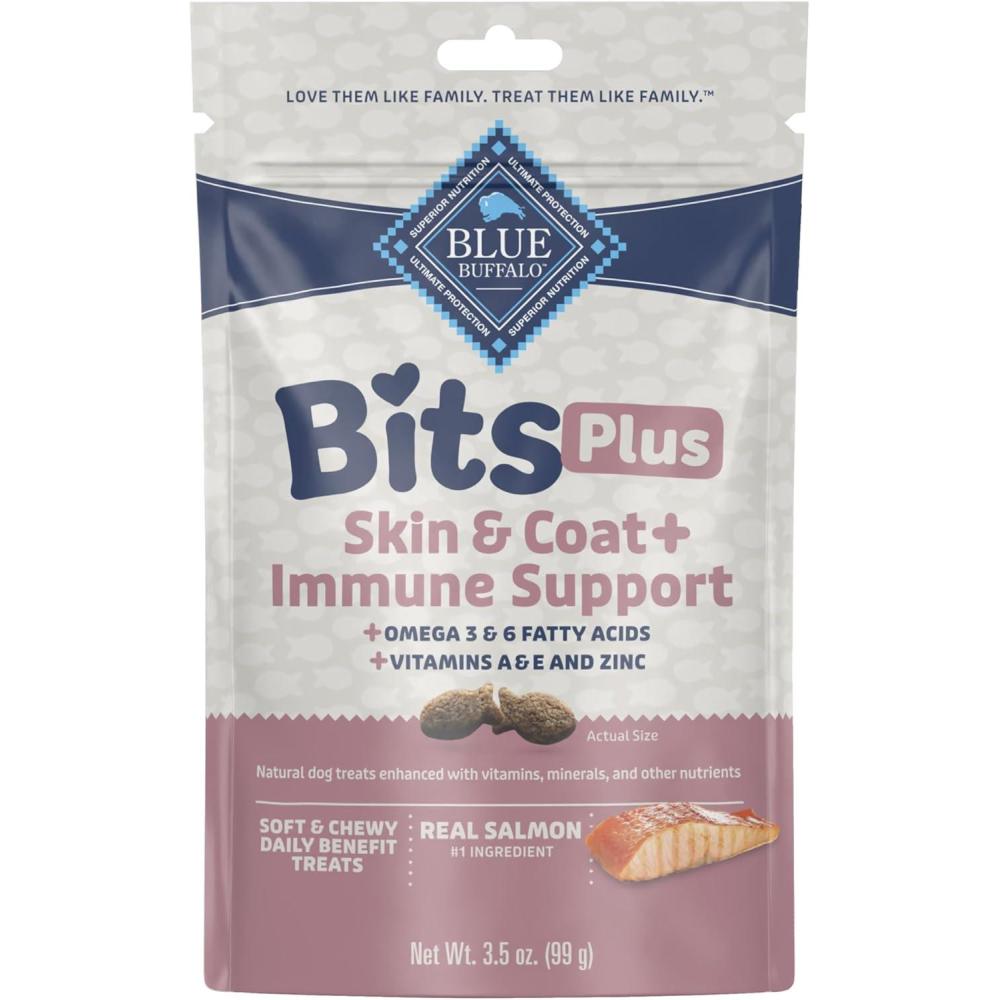 imageBlue Buffalo Blue Bits Plus Mobility and Immune Support Daily Benefit Dog Treats Soft amp Chewy Beef Morsels 35oz BagSalmon