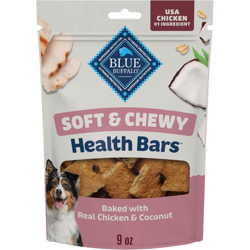 imageBlue Buffalo Soft amp Chewy Health Bars Baked with Real Chicken amp Coconut Natural Dog Treats MineralEnhanced for Flavor 9 oz BagChicken Coconut