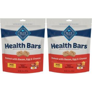 Blue Buffalo Health Bars Mini Crunchy Dog Biscuits, Oven-Baked with Natural Ingredients, Bacon, Egg & Cheese, 16-oz Bag(Bacon  Egg & Cheese)