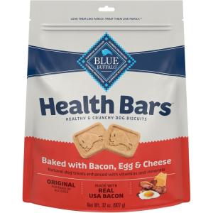 Blue Buffalo Health Bars Mini Crunchy Dog Biscuits, Oven-Baked with Natural Ingredients, Bacon, Egg & Cheese, 32-oz Bag(MINI- Bacon  Egg & Cheese)