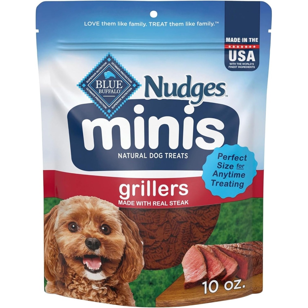 image:imageBlue Buffalo Nudges Minis Chicken Pot Pie Recipe Natural Dog Treats MineralEnhanced for Flavor 10 oz Bag Pack of 2Steak