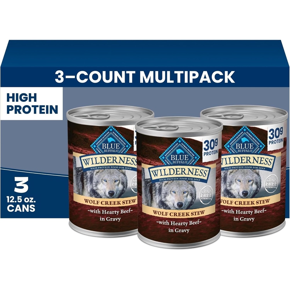 image:imageBlue Buffalo Wilderness Wolf Creek Stew Wet Dog FoodHighProtein amp GrainFreeMade with Natural IngredientsHearty Beef in Gravy125oz CansPack of 24Beef Stew