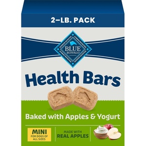 Blue Buffalo Health Bars Bacon, Egg & Cheese Crunchy Dog Biscuits, Oven-Baked with Real Bacon & Natural Ingredients, Healthy Dog Treats with No Artificial Flavors or Preservatives, 16 oz. (Pack of 4)(MINI-Apple & Yogurt)