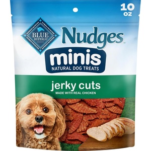 Blue Buffalo Nudges Minis Chicken Pot Pie Recipe, Natural Dog Treats Mineral-Enhanced for Flavor, 10 oz. Bag (Pack of 2)(Chicken)