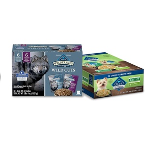 Blue Buffalo Wet Dog Food Cups and Toppers Bundle(BUNDLE: Chicken & Beef)