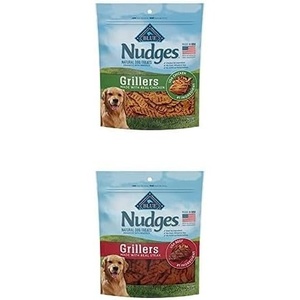 Bundle of Blue Buffalo Nudges Grillers Natural Dog Treats, Chicken, 16oz Bag + Blue Buffalo Nudges Grillers Natural Dog Treats, Steak, 16oz Bag