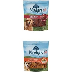 Bundle of Blue Buffalo Nudges Grillers Natural Dog Treats, Steak, 36oz Bag + Blue Buffalo Nudges Homestyle Natural Dog Treats, Chicken, 16oz Bag